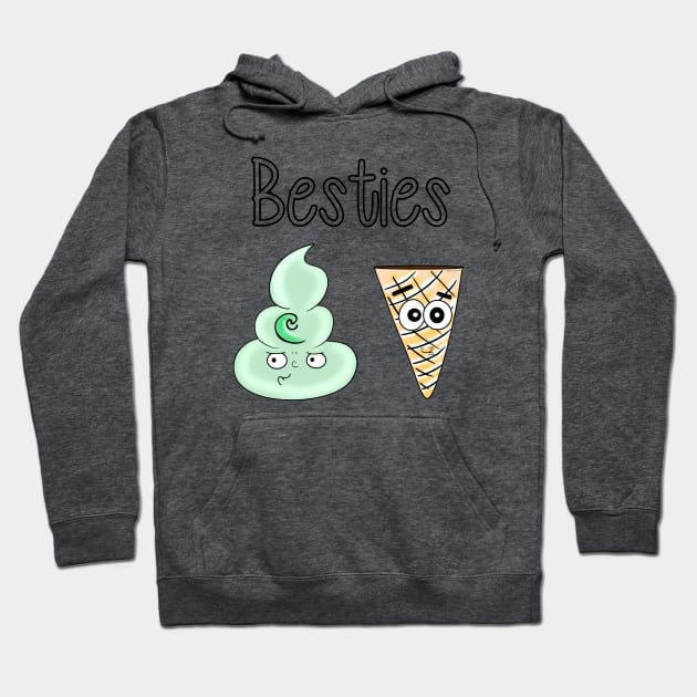 Besties_Mint Hoodie by DitzyDonutsDesigns